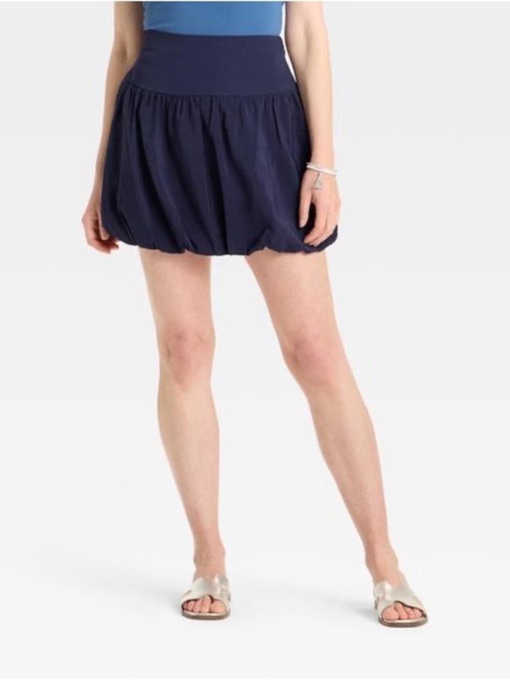 Navy Bubble Skirt - Women